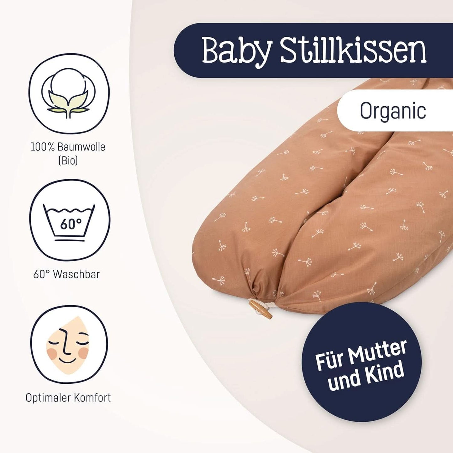 Julius Zöllner Bio kojící polštář 190 cm, náplň 42 litrů Eps mikrokuličky, vyrobeno v Německu Doplňky Potraviny a kojení Bebe Naty Shop