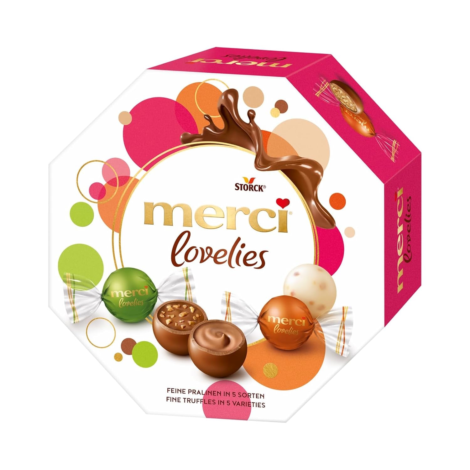 Merci Lovelies Creamy – 185 gramů – Pralinková směs s čokoládovými specialitami plněnými Naty Shop
