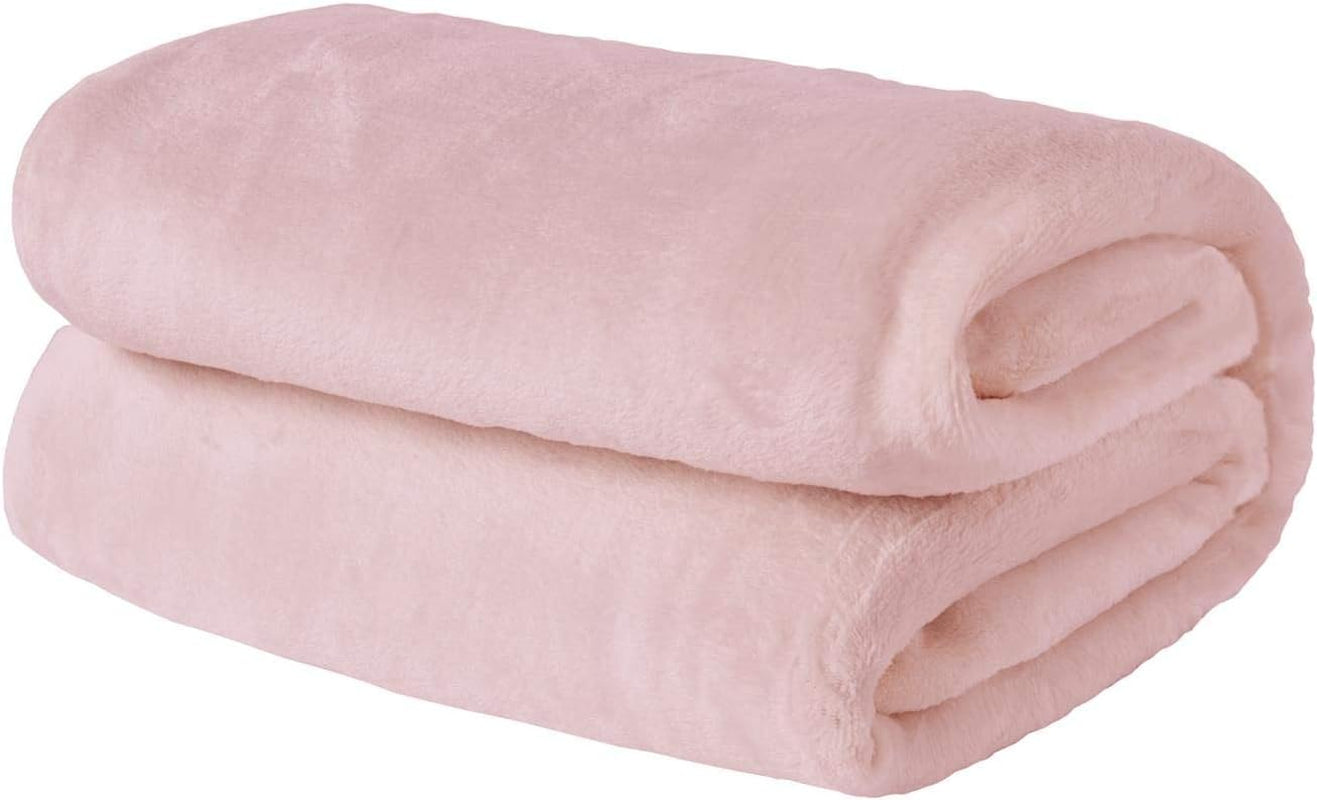 Flanelová fleecová deka Brentford, extra měkká, velká, nadýchaná, teplá, přehoz do ložnice, samostatná postel, pohovka, pohovka, růžová - 120 x 150 cm Postele a přikrývky Beuche den Brentfords-Store Multiple Colors Complete