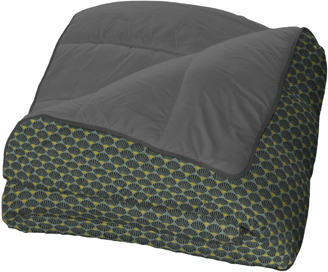Bleu Câlin Potištěná 1 osoba Hermance přikrývka, polyester, modrá/šedá, 140 X 200 Cm Přikrývky a přikrývky Naty Shop Zelená/šedá 220X240 Cm