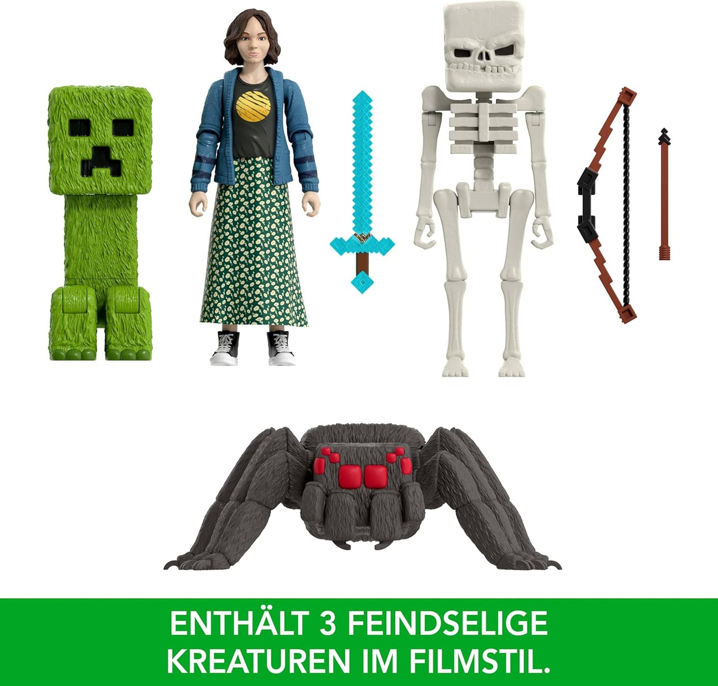 Příběhová sada Mattel Minecraft se 4 akčními figurkami a 3 doplňky Setkání v nadsvětí Sběratelská hračka inspirovaná filmem Minecraft JFR70 Akční figurky Naty Shop
