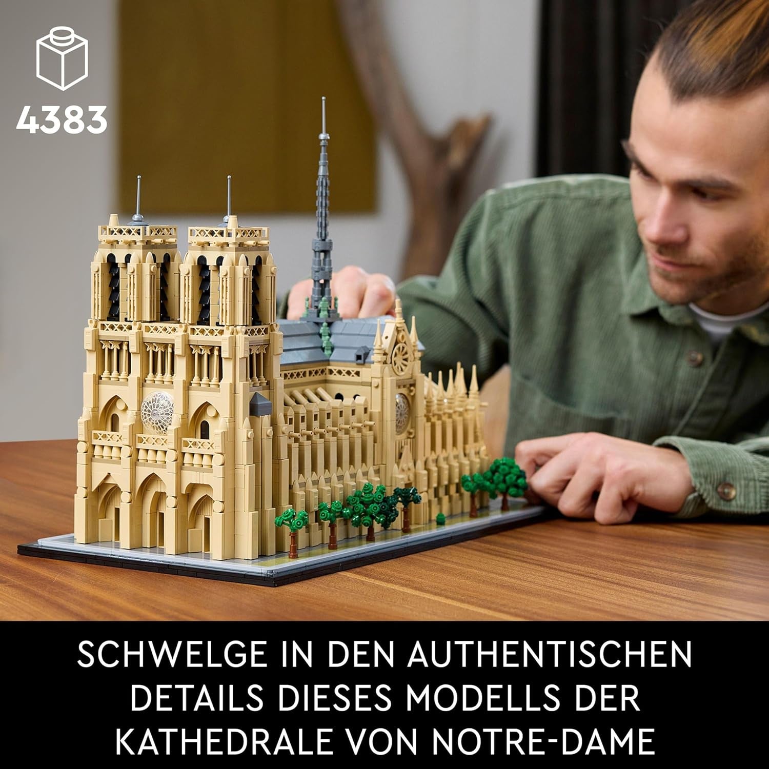 LEGO Architecture Notre-Dame De Paris, Sběratelství pro dospělé, Suvenýr Francie, Dárek pro ženy, muže, světoběžníky a všechny nadšence historie, Architektonický model 21061 Stavebnice Besuche den LEGO-Store
