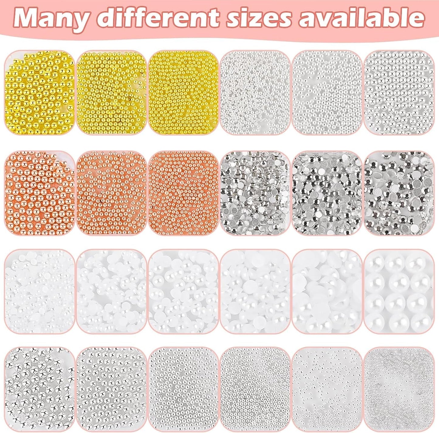 2 Boxen Nail Art Strasssteine, Pinzeta Nägel Flatback Perlen Nail Charms Mit Křišťálové Nagelzubehör Diamanten Edelstahl-Perlen Für Nagelschmuck