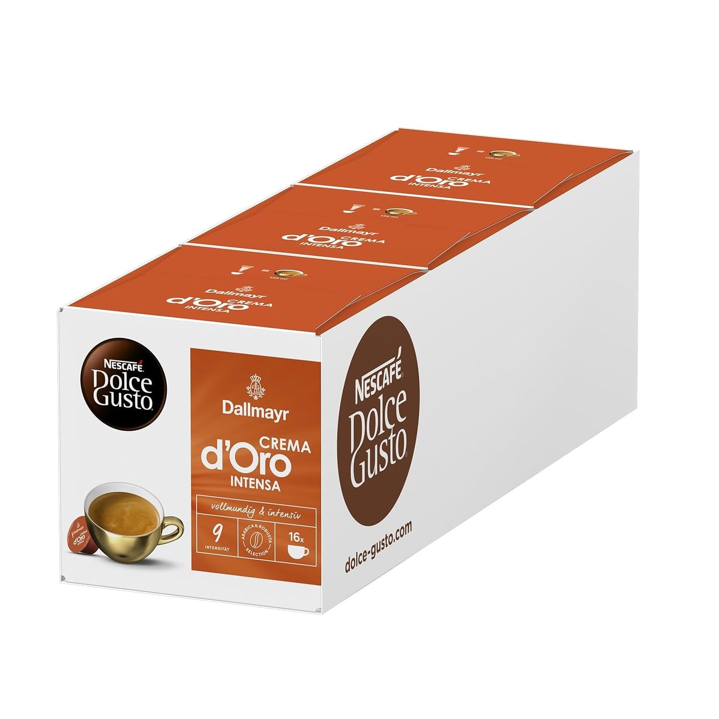 NESCAFÉ DOLCE GUSTO DALLMAYR Crema d'Oro Intensa Kaffeekapseln 3er Pack (3 x 16 kapslí)
