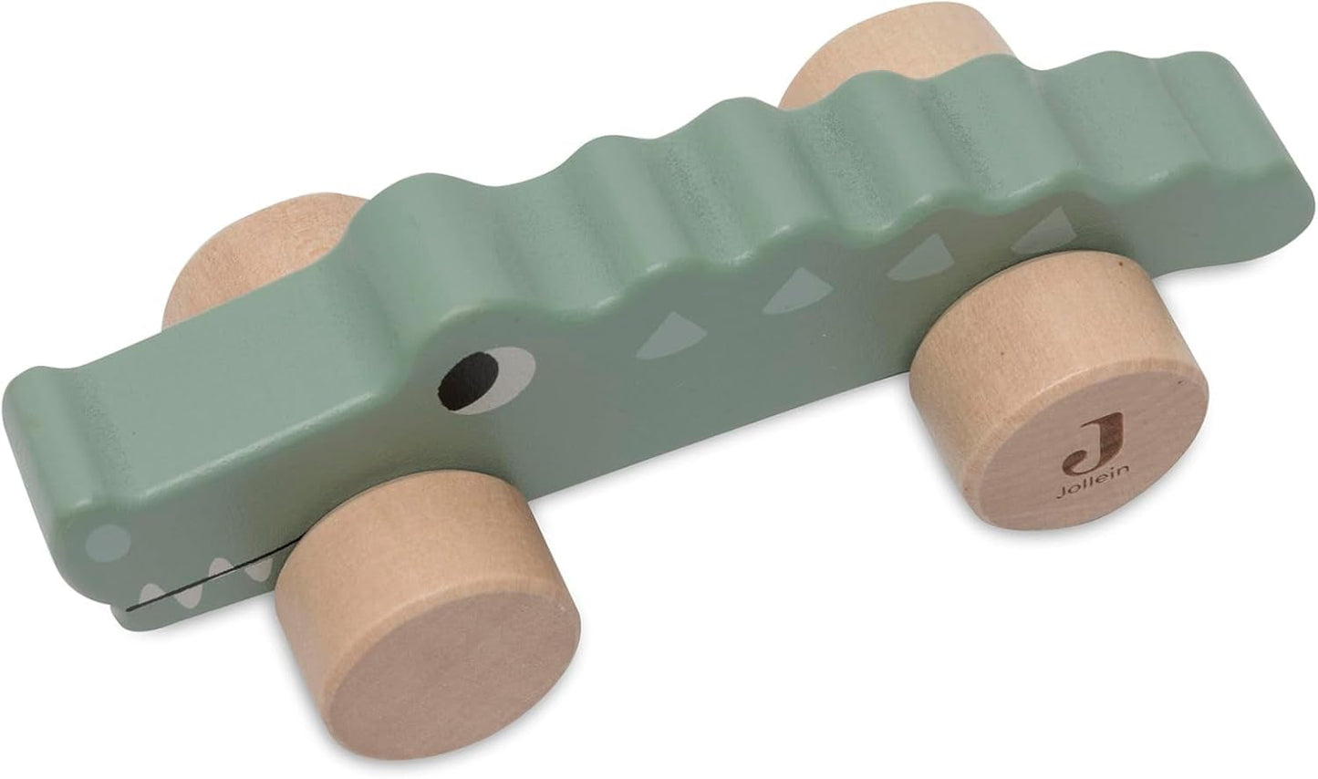 Jollein 112-001-67090 Dřevěná hračka na kolečkách, zelená Baby Toys Naty Shop