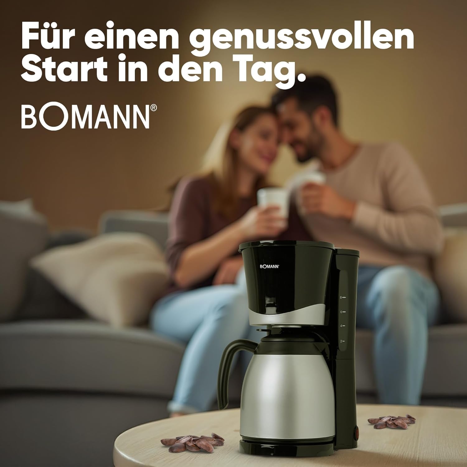 Kávovar Bomann® s termoskou | na 8-10 šálků kávy | bez teplotních ztrát | kávovar s filtrem | 1 litr | Espresso | Filtrační kávovar s termoskou | KA 168 černá