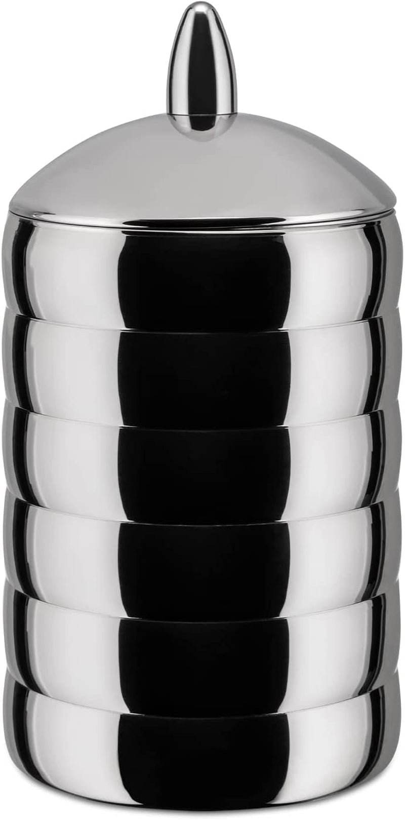 Alessi Kalistò 2 CB02 - 18/10 nerezová kuchyňská dóza s hliníkovým knoflíkem, 114 cl, stříbrná Dózy na potraviny Naty Shop Kalisto 2