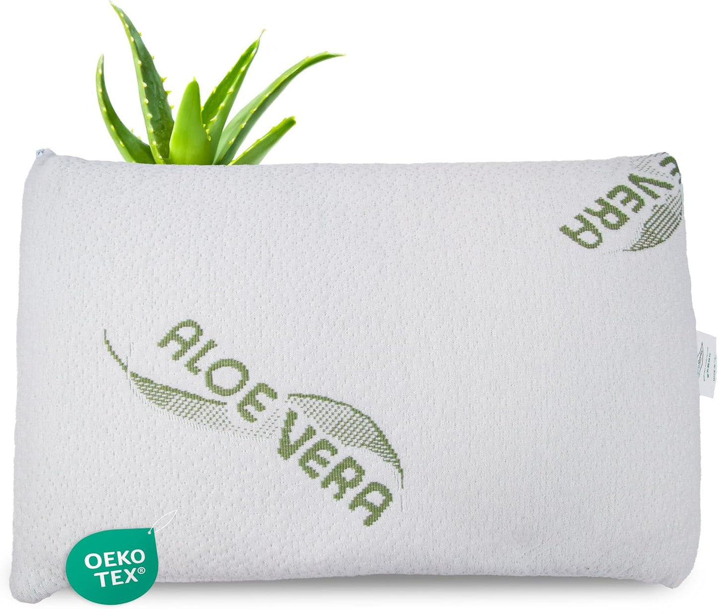 Maxxgoods ortopedický polštář Visco gelový pěnový polštář na krk s ochranným potahem z Aloe Vera a vnitřním potahem ze 100% bavlny – polštář pro žaludek, záda a postranní spáče (42 cm x 70 cm x 12 cm) Naty Shop krční ortopedické polštáře 50 x 30