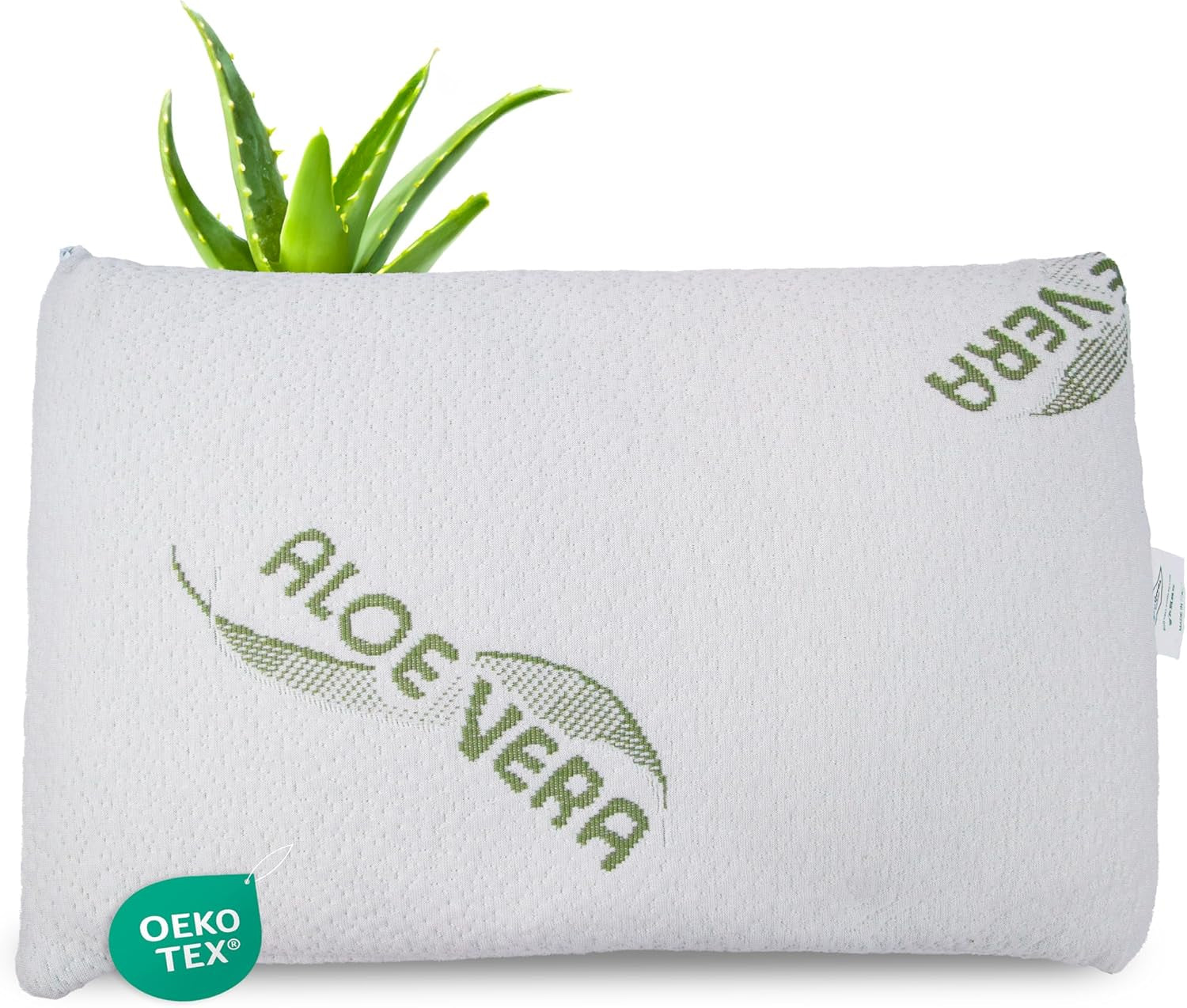 Maxxgoods ortopedický polštář Visco gelový pěnový polštář na krk s ochranným potahem z Aloe Vera a vnitřním potahem ze 100% bavlny – polštář pro žaludek, záda a postranní spáče (42 cm x 70 cm x 12 cm) Naty Shop krční ortopedické polštáře 50 x 30