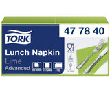 Tork 477840 Limetkové ubrousky na oběd / 2vrstvé ubrousky pro malá jídla nebo svačiny / Pokročilá kvalita / 10 x 200 (2000) papírové ubrousky / 32,6 x 33 cm (d x š) / 1/4 skládání
