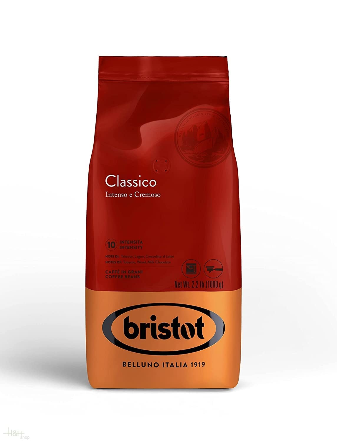 x Bristot Miscela Classico Espresso zrnková káva 1 kg.