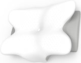 Ergonomický krční polštář s paměťovou pěnou na krk s odnímatelným pratelným potahem pro ortopedický spánek, bolest krku a břicha (55X35X13Cm) Naty Shop Krční ortopedické polštáře Šedá Standardní velikost 55X35X13/10Cm