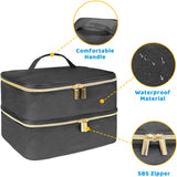 Tasche s organizérem laku na nehty, úložná krabička na lak na nehty Doppelschicht, organizér Koffer Für Nageldesign Kosmetiktasche Für 30 lahviček s neonailovou bází (15 ml-0,5 Fl. Oz) & 1 lampa na nehty (Schwarz)