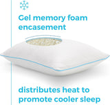 Linenspa White Standard Gel Memory Foam Polštář Naty Shop Standard Pillows