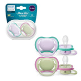 Dudlíky Philips AVENT ultra air – lehké a prodyšné dudlíky pro děti ve věku 0–6 měsíců, bez BPA, s přenosným pouzdrem jako sterilizátor, 2 balení, model SCF085/24