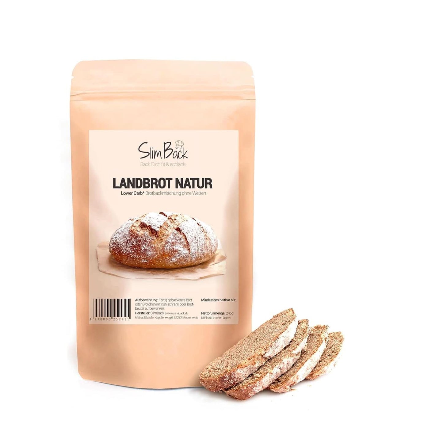 LOWER CARB BREAD BLEND, keto, veganský a bezlepkový, proteinový chléb alternativa bez sóji a obilovin Naty Shop Kitchen 245 gramů