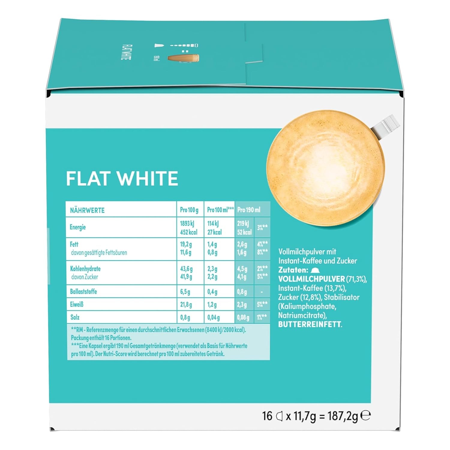 NESCAFÉ DOLCE GUSTO Flat White Kaffeekapseln 3er Pack (3 x 16 kapslí)