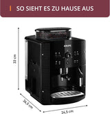 Automatický espresso kávovar KRUPS Arabica Picto, kompaktní design, snadné ovládání, intuitivní nastavitelné otočné ovládání, napěňovač mléka, funkce 2 šálků, kávovar, černý, EA810870