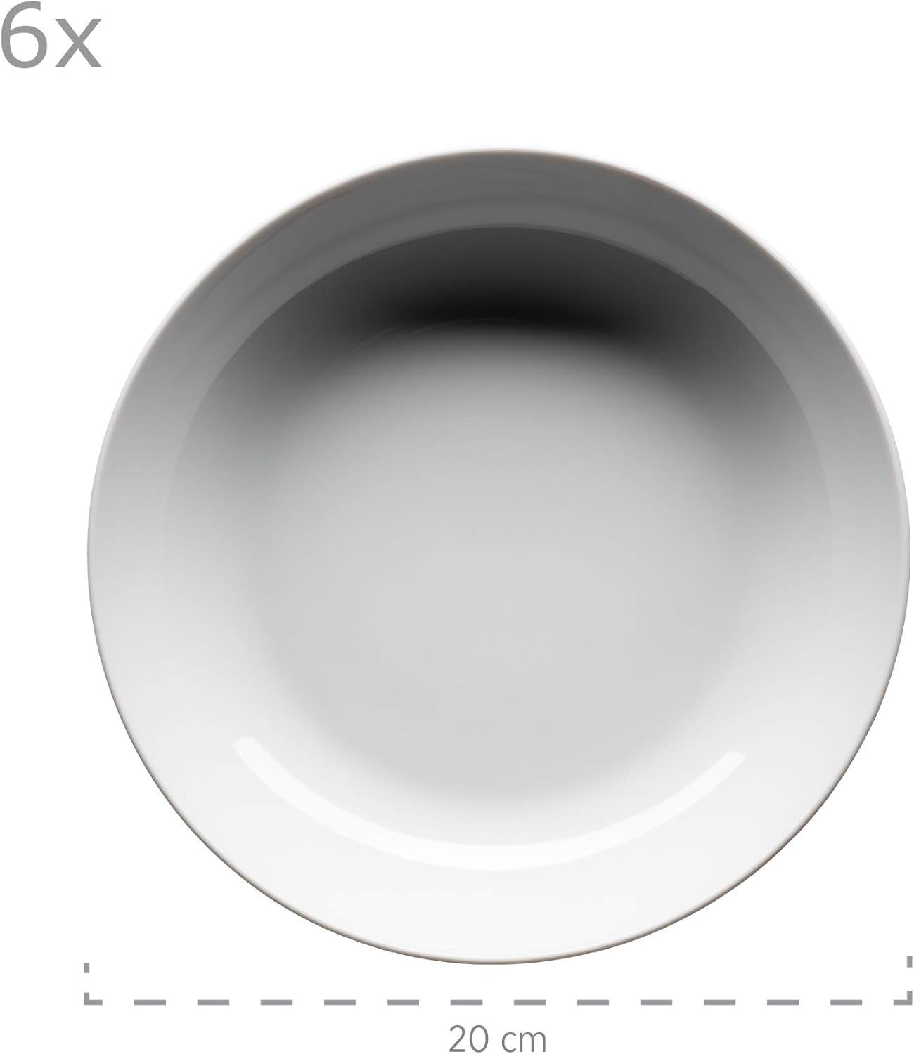 Sada nádobí Mäser Barca pro 6 osob, sada 12 kusů, porcelán, bílá