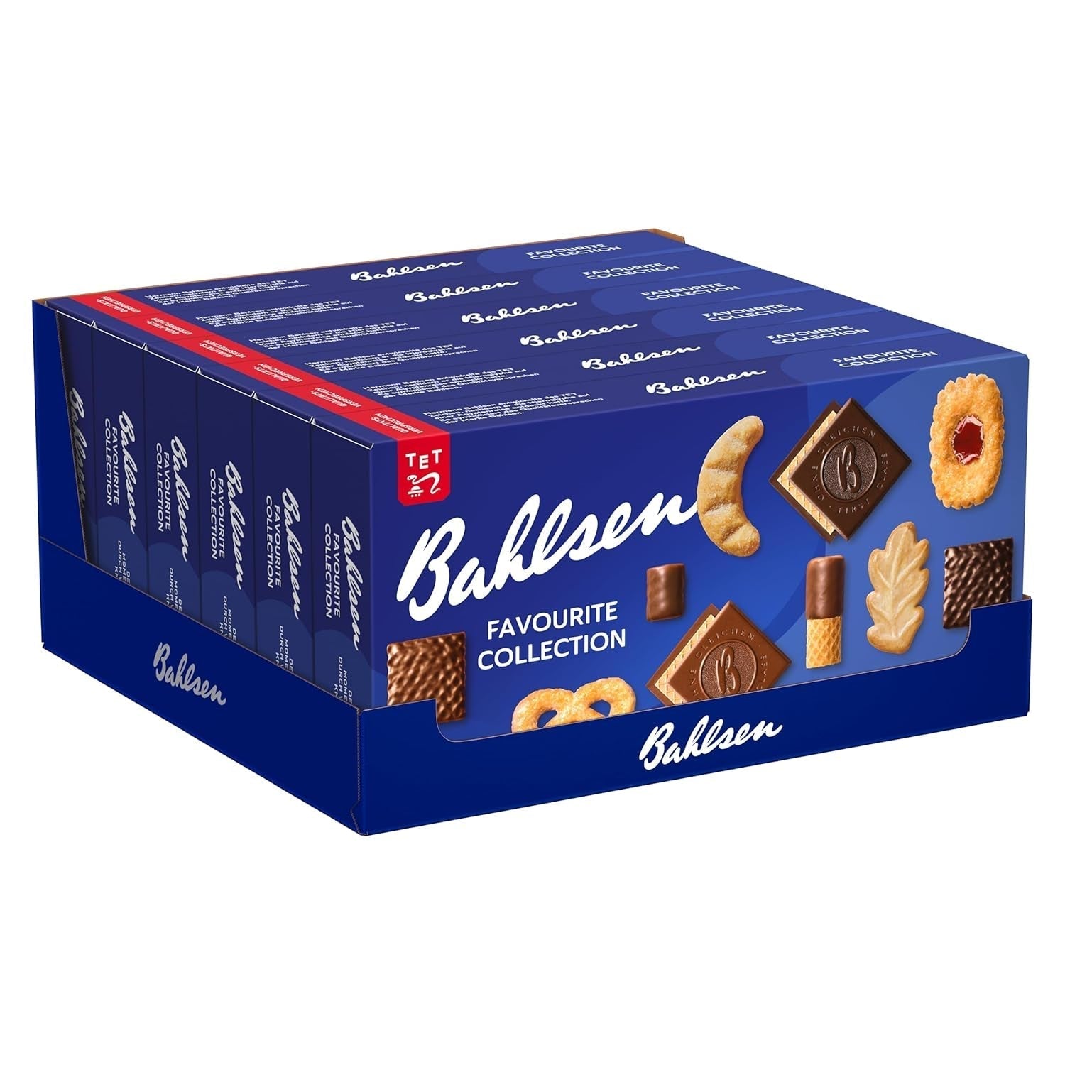 Bahlsen Favourite Collection S Balení 6 křupavých sušenek a oplatkové směsi tmavého čokoládového mléka (6 x 161 g / 966 g)