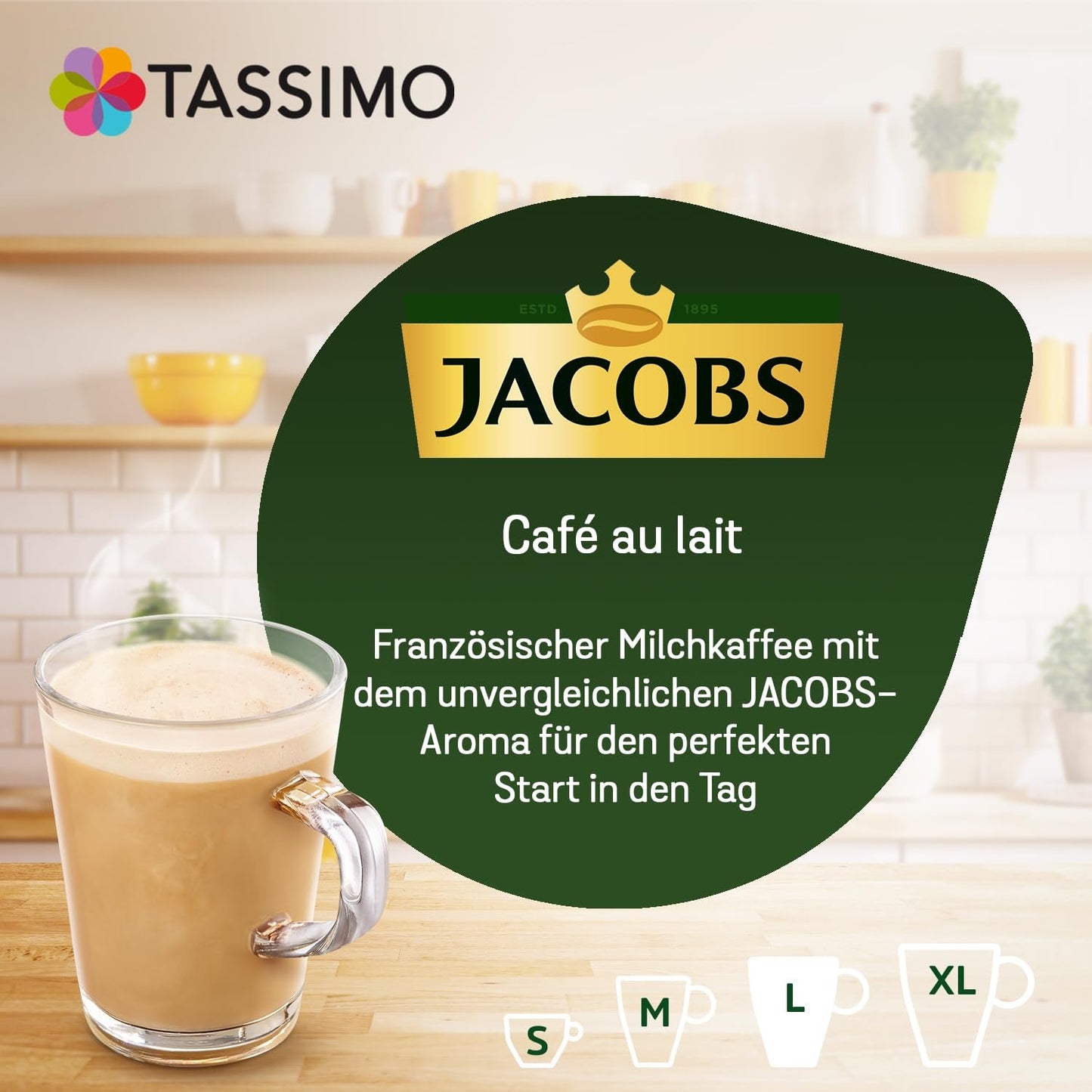 Tassimo Kapseln Jacobs Café au Lait, 5 x 16 padů, 80 kaffeekapseln