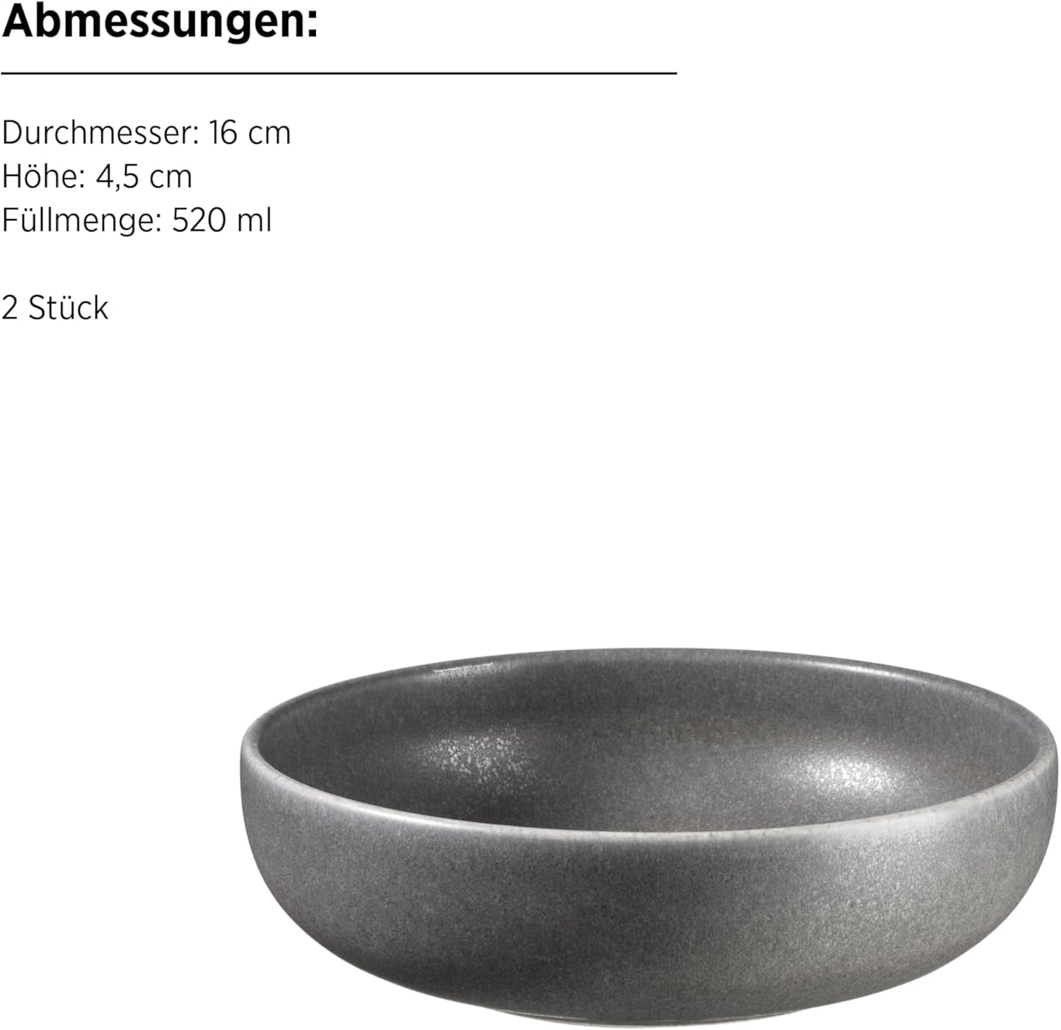 Řada MÄSER Unico, sada nádobí pro 2, nadčasové, elegantní, 8dílný keramický stůl, kamenina, antracit