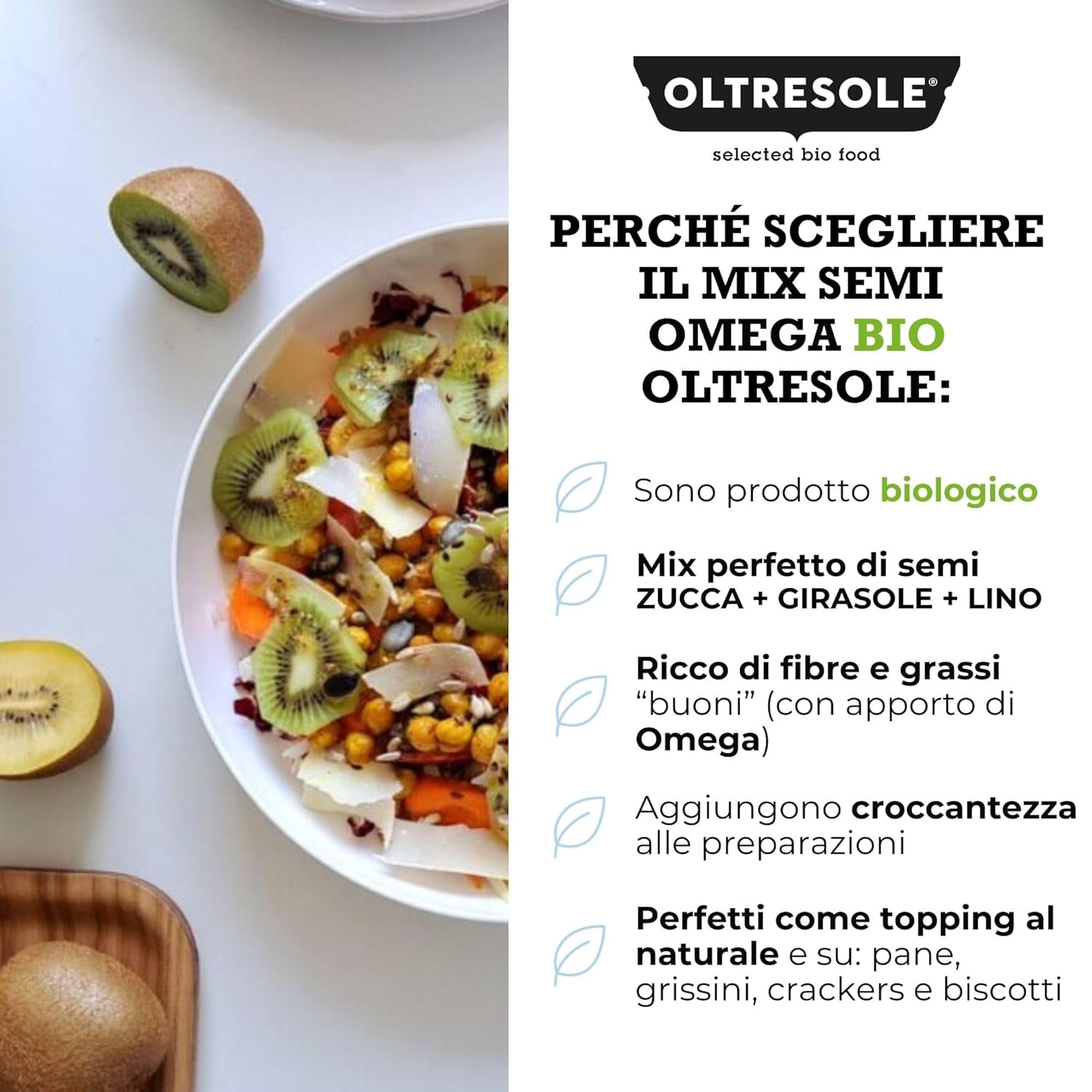 Bio Omega Seed Mix 3 kg (směs dýňových, slunečnicových a lněných semínek), směs 3 celých syrových olejnatých semen, bohatá na bílkoviny, vlákninu a omega-3 mastné kyseliny