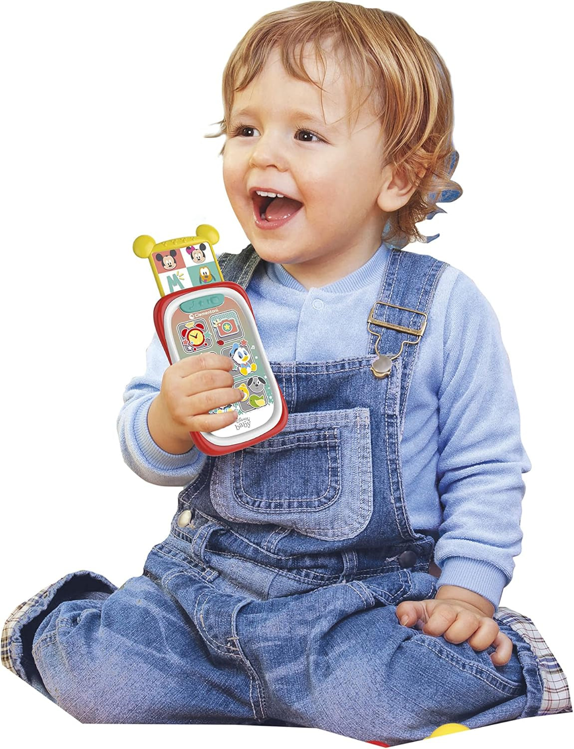 Clementoni 17711 Disney Baby Baby Mickey chytrý telefon, dětský mobilní telefon se světelnými a zvukovými efekty, interaktivní hračka pro děti 9-36 měsíců, M, vícebarevné Bebe Toys Naty Shop