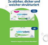 WaterWipes Sensitive+ Hydrating Boost vlhčené ubrousky, hydratační ubrousky, 360 kusů (6 balení), 3 v 1 čistí, pečují, hydratují, 99% voda z Aloe Vera, neparfémované dětské ubrousky