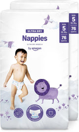 Ultra suché plenky Amazon, velikost 1 (2–5 kg) – měsíční krabička, bílá, počet 96 (2 balení po 48) (dříve značka Mama Bear, identický produkt)