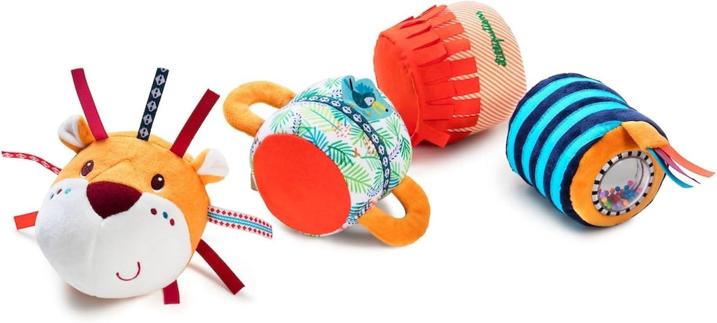 Lilliputiens - Zvuková rolka Jack Velcro - Barevná hračka pro děti s různými zvuky a odnímatelnými chrastítky - Podporuje poslech a motorické dovednosti - Od 6 měsíců - 83064 Baby Toys Naty Shop