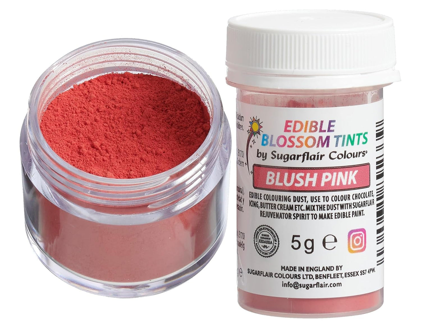 Sugarflair Blossom Tint Dust, Pale Pink - Potravinářské barvivo v prášku na ozdoby dortů, fondán, polevu, čokoládu, máslový krém, makronky a další - 5G