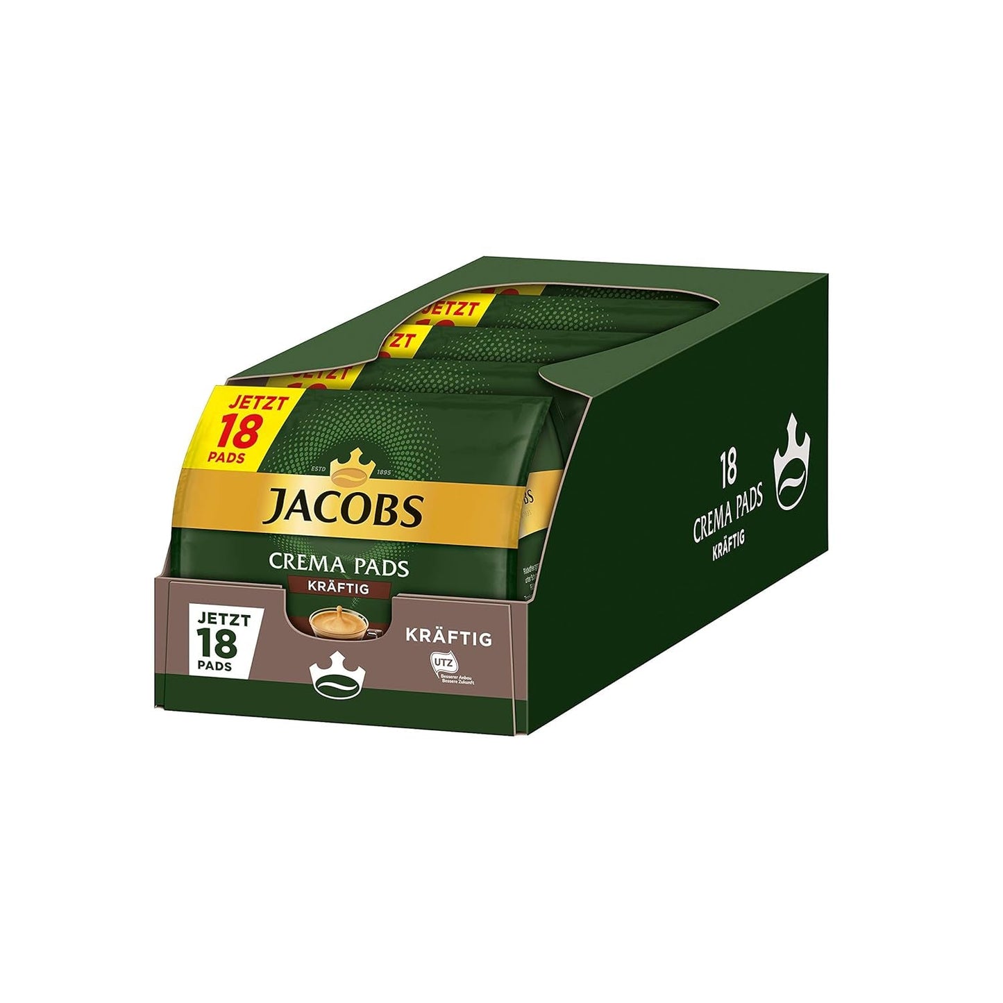 Kräftig Cream Pads, 90 Senseo kompatibilní Kaffeepads UTZ-zertifiziert, 5er Pack, 5 x 18 Getränke & Cream Pads, 90 Senseo kompatibilní Kaffeepads UTZ-zertifiziert, 5er Pack, 5 x 18 Getränke