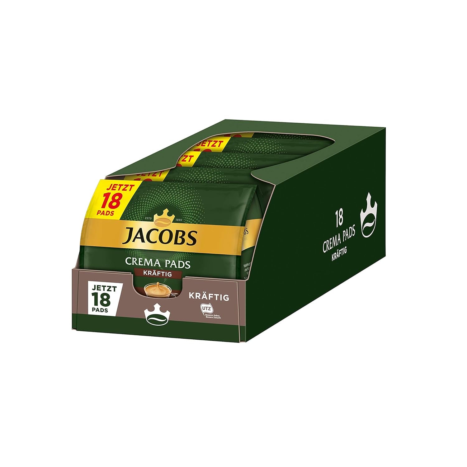 Kräftig Cream Pads, 90 Senseo kompatibilní Kaffeepads UTZ-zertifiziert, 5er Pack, 5 x 18 Getränke & Cream Pads, 90 Senseo kompatibilní Kaffeepads UTZ-zertifiziert, 5er Pack, 5 x 18 Getränke