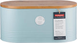 , "Živý" krémový nerezový chlebový košíček s bambusovým víkem, smetanový Úložné boxy na potraviny Naty Shop Light Blue Bread