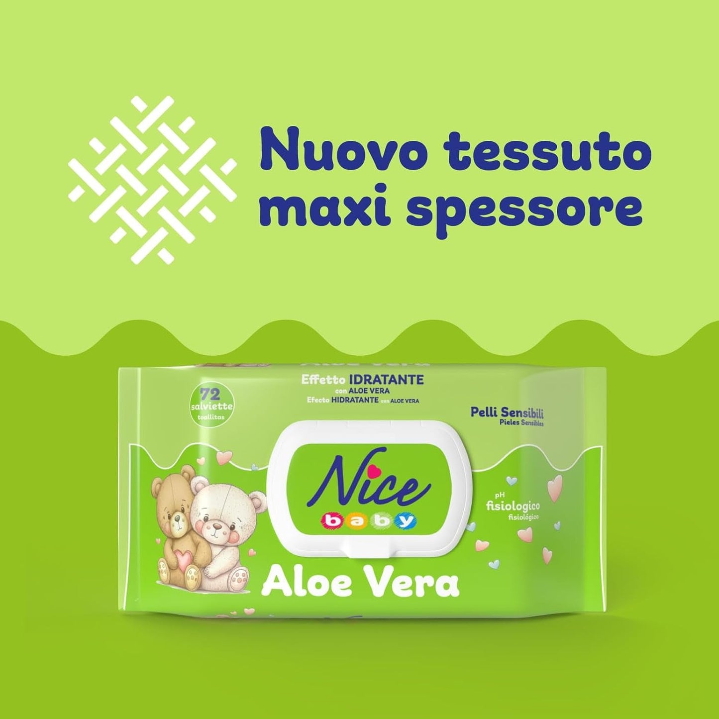 Čistící ubrousky pro děti a kojence - s aloe vera a arganovým olejem - dermatologicky testováno - fyziologická hodnota pH - maxi formát: balení 72 ubrousků - Pěkné