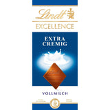 Extra krémová mléčná čokoláda Lindt EXCELLENCE | Tyčinka 100g | Jemná prémiová mléčná čokoláda se smetanovou, mléčnou příchutí | Intenzivní a perzistentní aroma | Čokoládový dárek