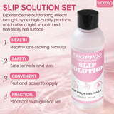 Polygelový roztok na rovnání nehtů, sada na nehty Polygel Slip Solution, roztok na rovnání nehtů 75 ml, obsahuje 5 klipů na nehty, 3 kartáčky na nehty, 1 křišťálový kelímek, 100 čisticích listů