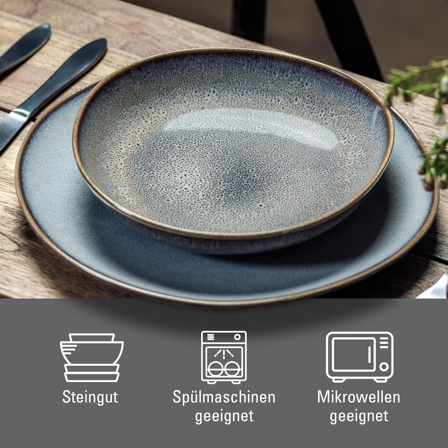Béžová stolní sada Lave od Villeroy & Boch, 4 kusy, cca.