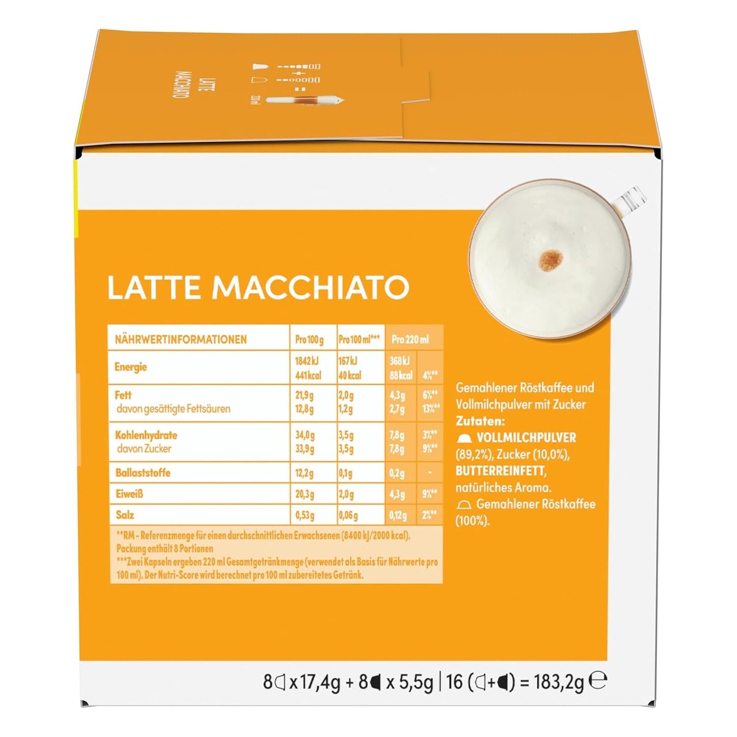 NESCAFÉ DOLCE GUSTO Latte Macchiato Kaffeekapseln 3er Pack (3 x 16 kapslí)