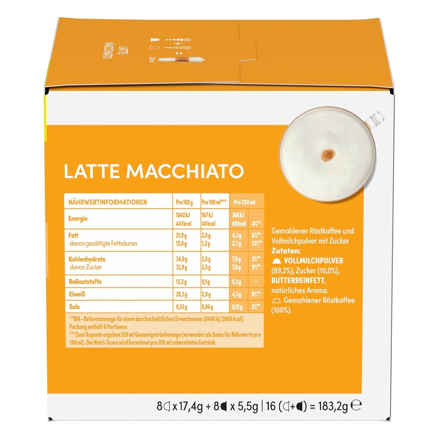 NESCAFÉ DOLCE GUSTO Latte Macchiato Kaffeekapseln 3er Pack (3 x 16 kapslí)