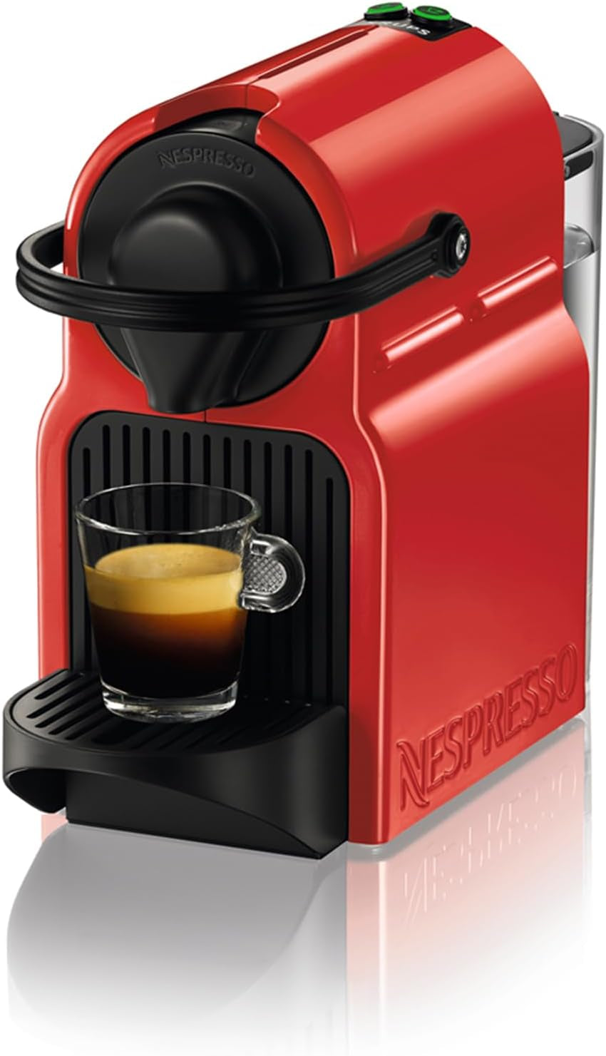 Espresso kávovar Krups Nespresso Inissia – kompaktní espresso kávovar na kávové kapsle, tlak 19 barů, rychlý ohřev za 25 sekund, funkce úspory energie, nádrž na vodu 0,7 l, červená, model YY5506FD