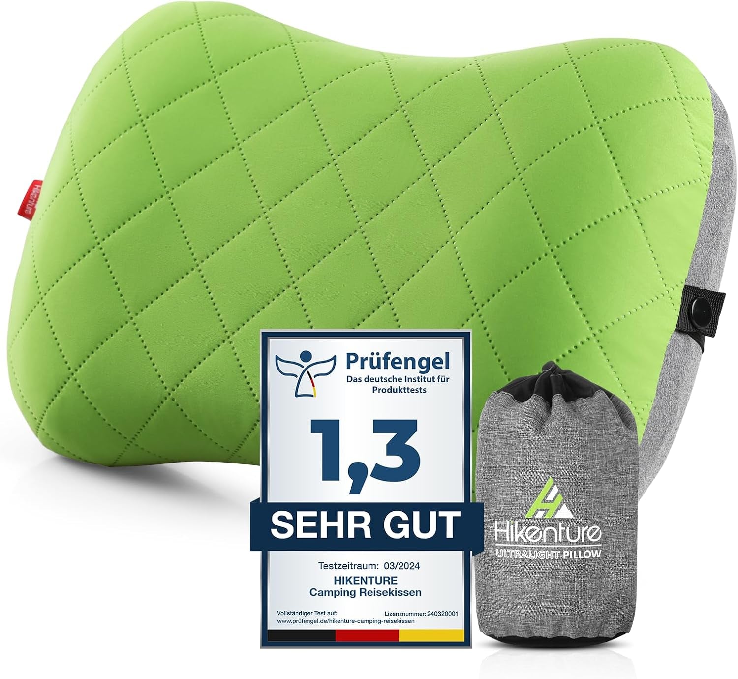 HIKENTURE nafukovací kempingový / cestovní polštář s odnímatelným potahem polštáře, ergonomický polštář, pohodlný polštář na krk pro cestování / outdoor, nafukovací cestovní polštář na krk (zelený) ... Krční ortopedické polštáře Naty Shop Regards