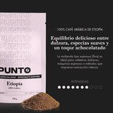– Mletá etiopská káva – 250 g – Speciální káva – Středně pražený – 100% Arabica – Tóny medu, skořice a čokolády – Intenzivní kyselost – Střední tělo