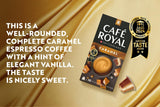 Café Royal Kaffee s karamelovou příchutí – Kaffeekapseln kompatibilní s Nespresso®, krémová, helle Röstung, 100 % Arabica, Rainforest Alliance, 100 Kapseln