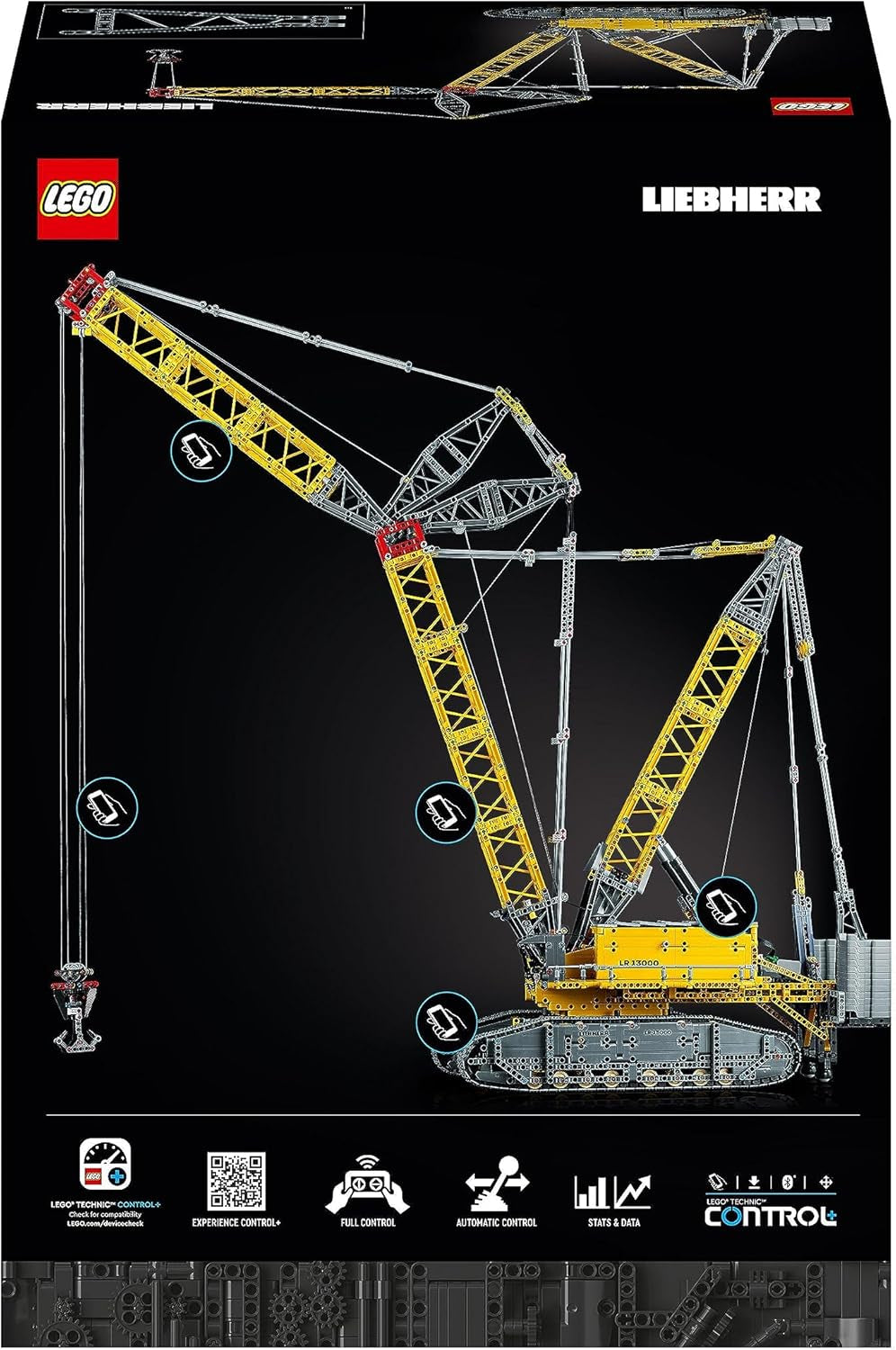 LEGO Technic Liebherr LR 13000 sada pásového jeřábu, Postavte si nejlepší dálkově ovládaný model stavebního vozidla s aplikací Control+, Jeřáb s navijákovým systémem a zvedacím ramenem, Velká modelová sada pro dospělé 42146 Stavebnice Besuche Den LEGO-Store