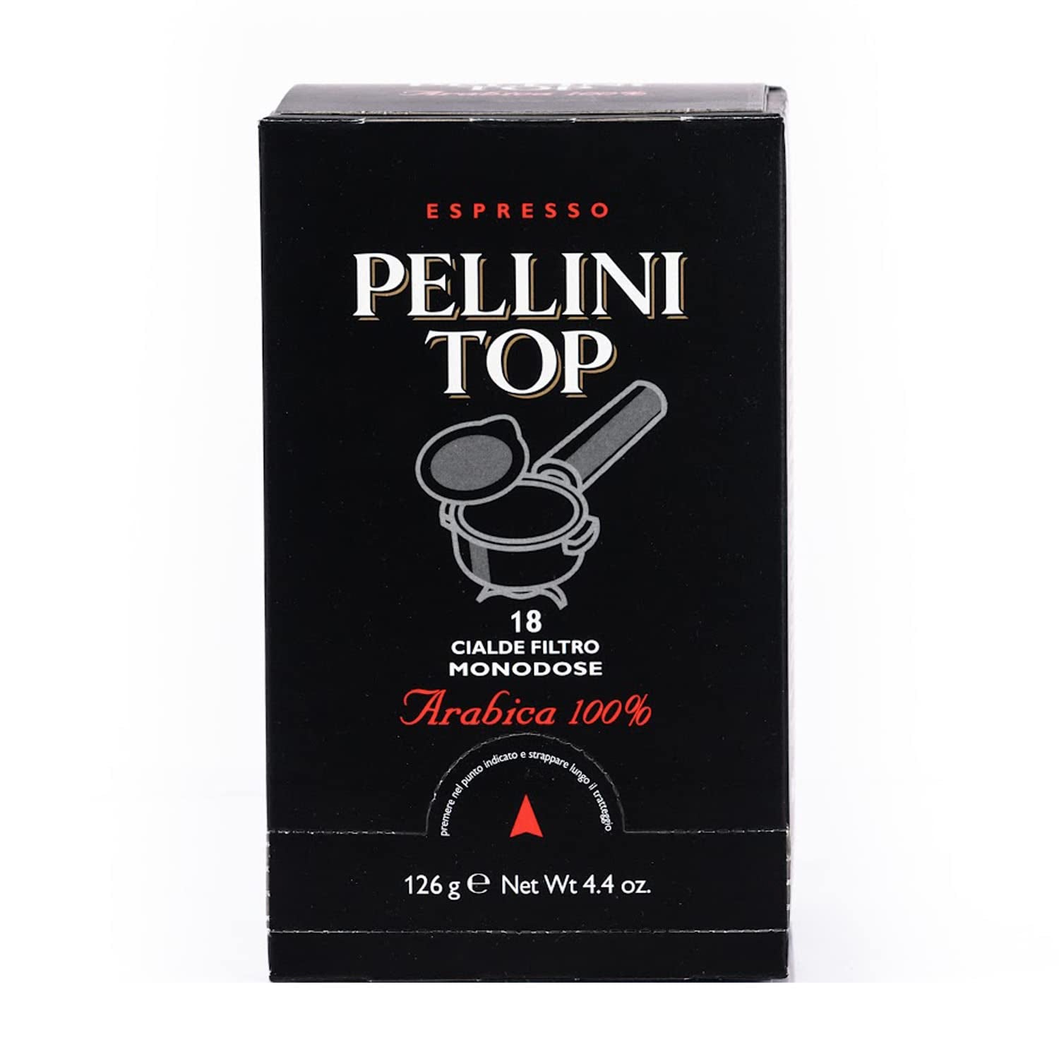 Pellini Caffè, Espresso Pellini Top 100% Arabica - 6 balení s 18 polštářky (6x126 g, celkem 108 polštářků)