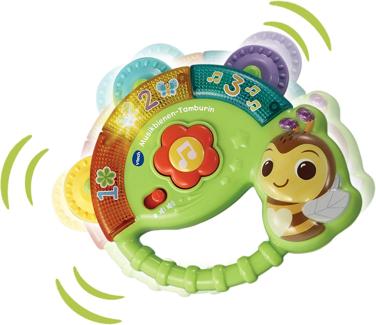 Vtech Baby Musical Bee Tamburine - Hudební hračka s čísly, vtipnými zvuky, větami a písničkami - Pro děti ve věku 3-36 měsíců Baby Toys Naty Shop