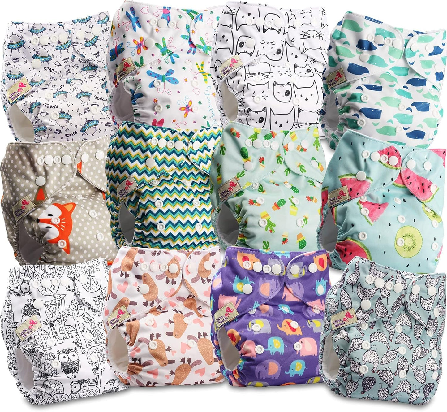 Littles a Bloomz FLP2-0406 Standard Clip opakovaně použitelná plena, 4 plenky