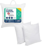 Bleu Câlin Sada 2 ks obdélníkových polštářů proti roztočům, antibakteriální, nadýchaný komfort, T 60X60 Cm, 100% bavlna, perfektní hygienický sortiment Polštáře standard Naty Shop Čtvercový tvar 60 X 60 Cm